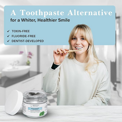 Natravor™Remineralizing & Whitening Tooth Powder Cool Mint | Fluoride-Free Hydroxyapatite Formula | Supports Enamel Strength and Natural Whitening