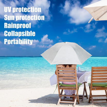 ☂️❤️Hands-Free Umbrella Hat for Adult, ☀️✨Waterproof Sun Rain UV Shield Protection Outdoor Umbrella Cap