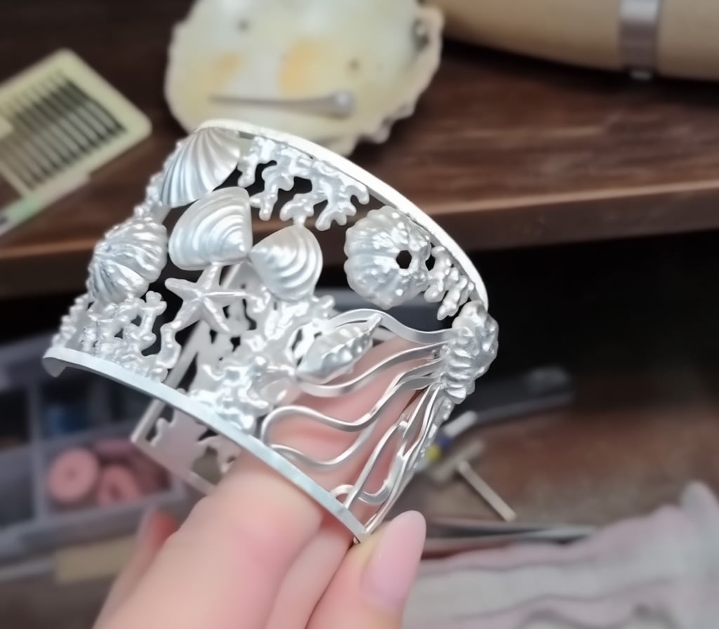 🔥Last Day 49% OFF - 🌊🪸Gorgeous Coral Reef Silver Sea Creature Bracelet✴️(Handcrafted in Sterling Silver)