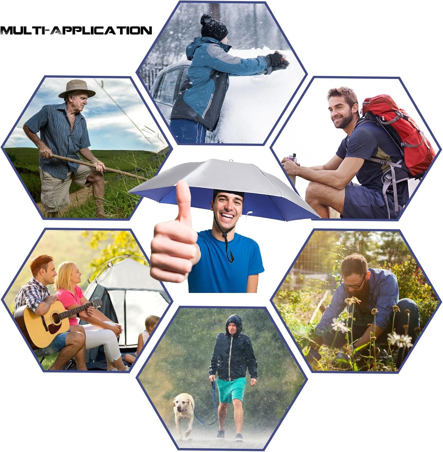 ☂️❤️Hands-Free Umbrella Hat for Adult, ☀️✨Waterproof Sun Rain UV Shield Protection Outdoor Umbrella Cap