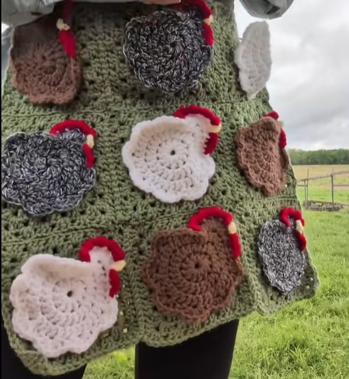 🐔Handmade Crochet Chicken Egg Collecting Apron🥚🎁Buy 2 FREE SHIPPING