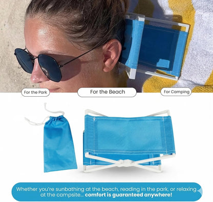 Vintage Beach Lounger Headrest | Compact Folding Beach Pillow