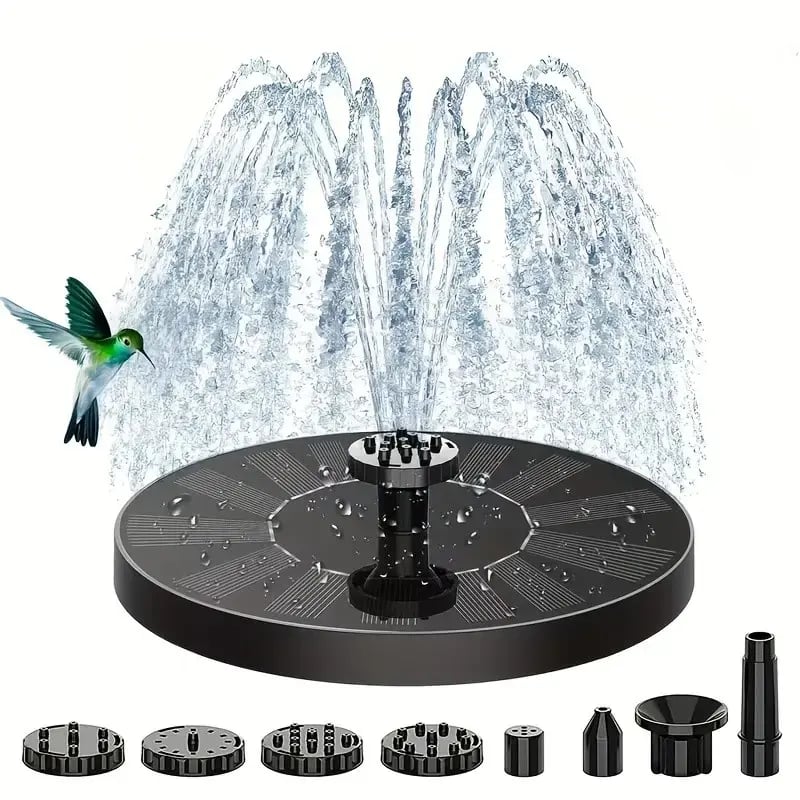 Solar Bath Fountain with 6 Nozzle