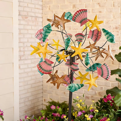 ☀️🌀Temp-tations Outdoors Solar Wind Spinners with Decorative Flowers🌸(Includes bracket)
