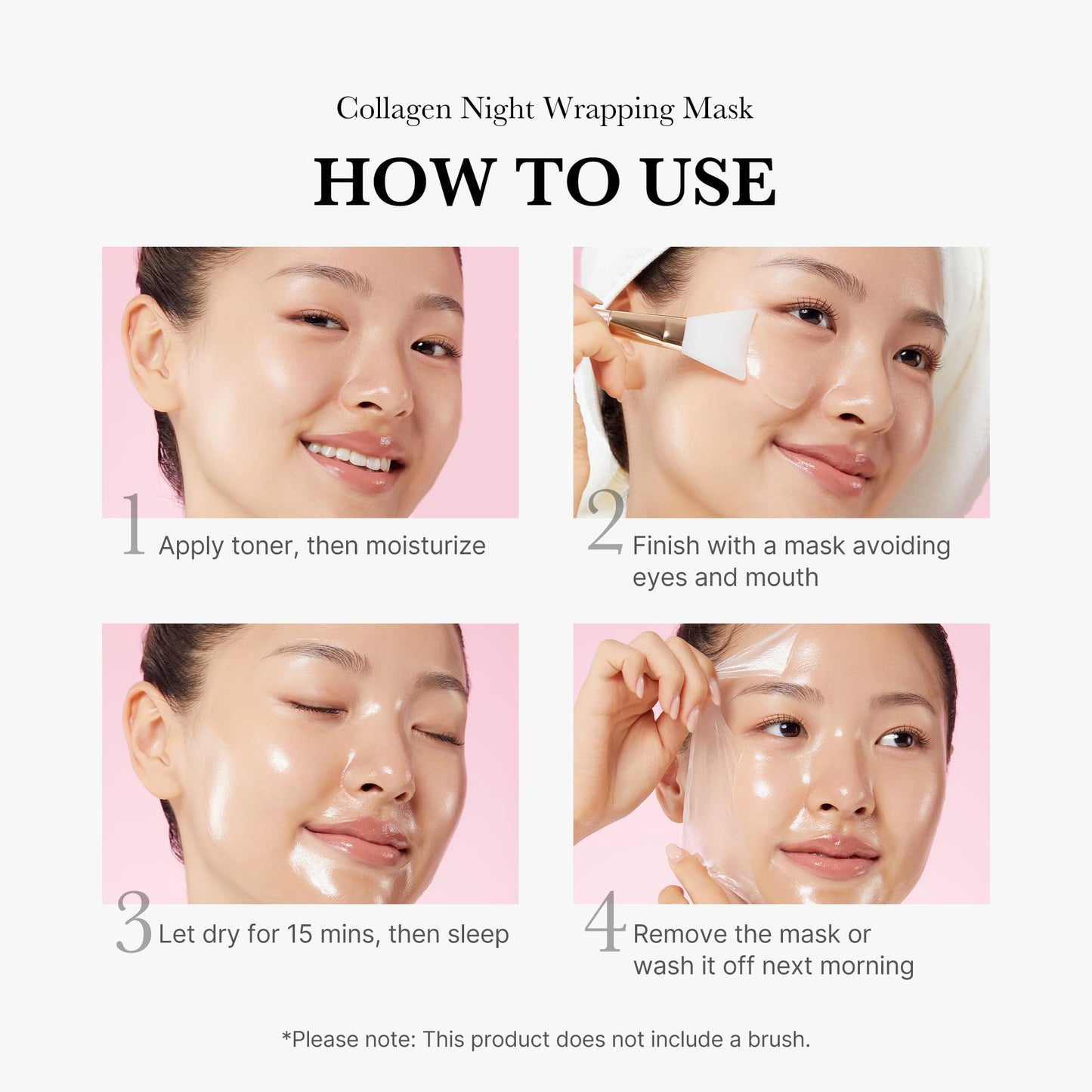 Collagen Night Wrapping Mask：Awaken Your Glow: Quick Dry Easy Peel Overnight Collagen Facial Mask