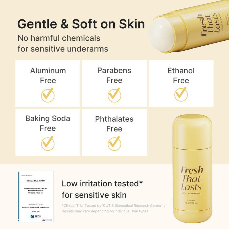 [NEW]  Deodorant Vanilla & Pistachio Fresh That Lasts | 24 Hour Odor Control