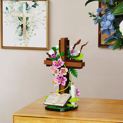 🔥Special Price $39.99 Only Today!!!💐Jesus Cross Flower Building Building Blocks Set✝️[Officially Authorized]