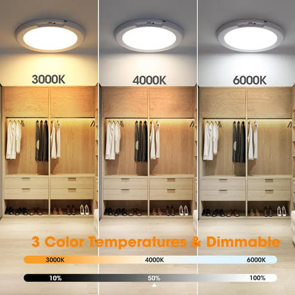Luz de techo recargable con Sensor de movimiento de luz de techo recargable con mando a distancia - luz de techo inalámbrica magnética alimentada por batería para las escaleras de ducha del armario arrojar Patio del vestíbulo del porche ect