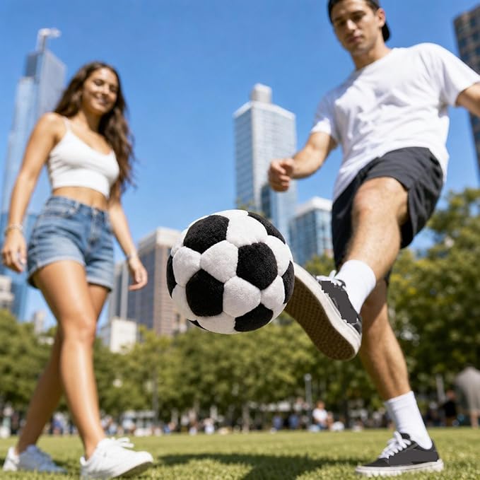 6 Pack Soccer Hackys Footbag Sacks - Soft Plush Footbags for Adults