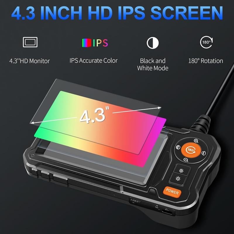 Endoscope Camera with Light - 4.3" LCD Screen Inspection Cameras