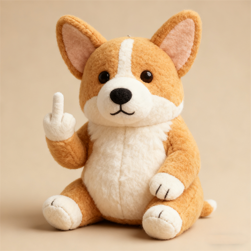 Funny Middle Finger Dog Plush Toy – The Perfect Gag Gift 🎁