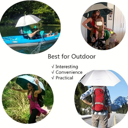 ☂️❤️Hands-Free Umbrella Hat for Adult, ☀️✨Waterproof Sun Rain UV Shield Protection Outdoor Umbrella Cap