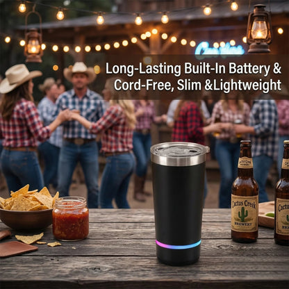 🎶20oz Bluetooth Speaker Insulated Mug🥇✨: Your Perfect Vibe for Sips & Sounds 🥳(🔓Detachable 2-Piece | RGB Lights & Temp Lock🥤)