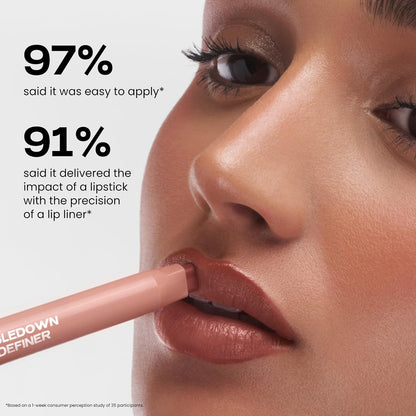 sacheu DoubleDown Lip Definer - 2-in-1 Lip Liner & Balm, Long-Lasting K-Beauty Lipstick with Satin Finish, Avocado Oil & Vitamin E