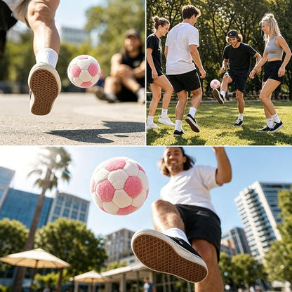 6 Pack Soccer Hackys Footbag Sacks - Soft Plush Footbags for Adults