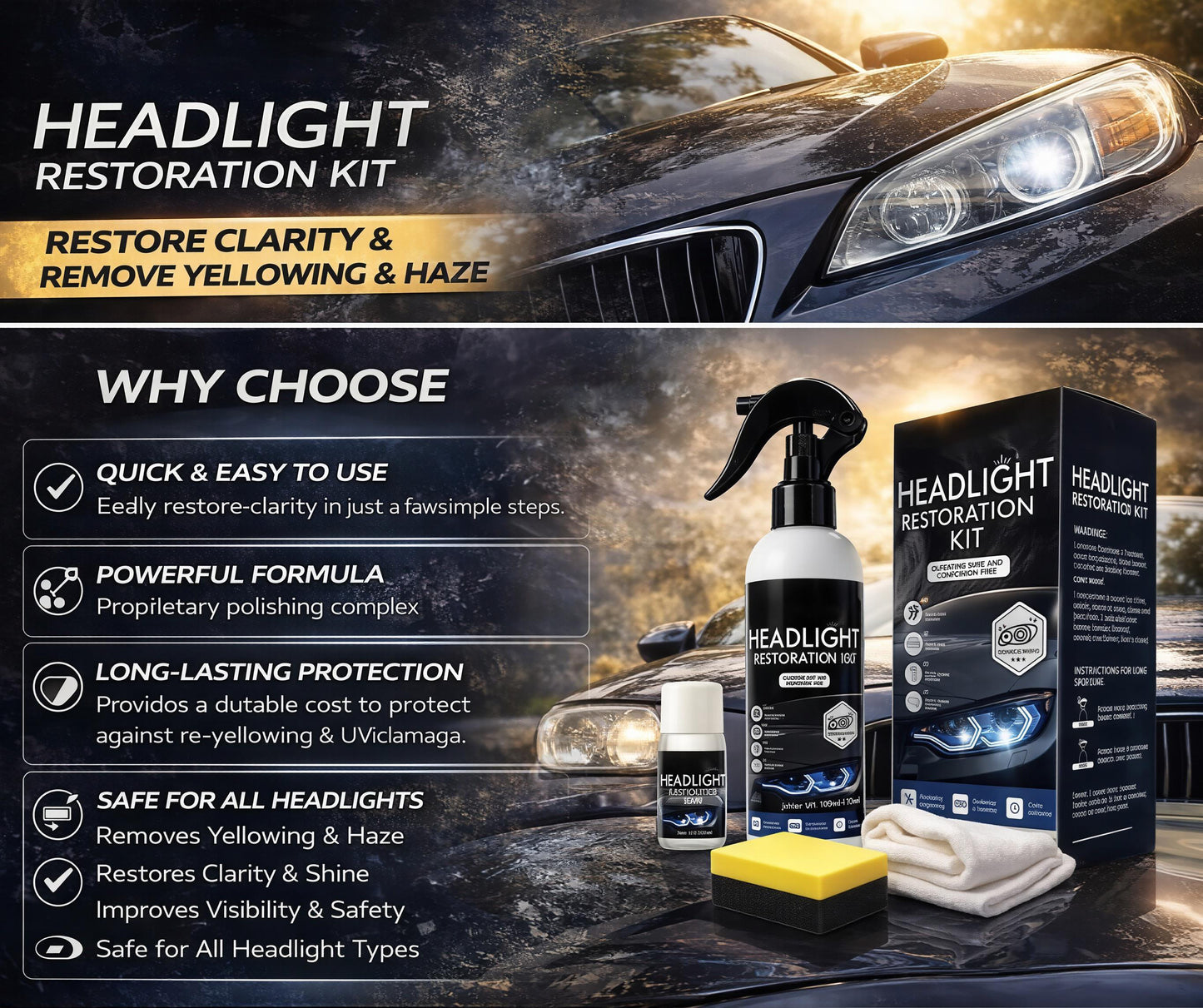 🚗 Automotive Headlamp Restoration Fluid Oxidized-🔥Buy one, get one free🔥