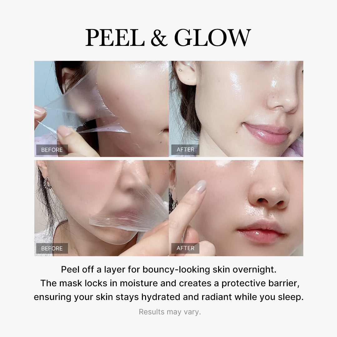 Collagen Night Wrapping Mask：Awaken Your Glow: Quick Dry Easy Peel Overnight Collagen Facial Mask
