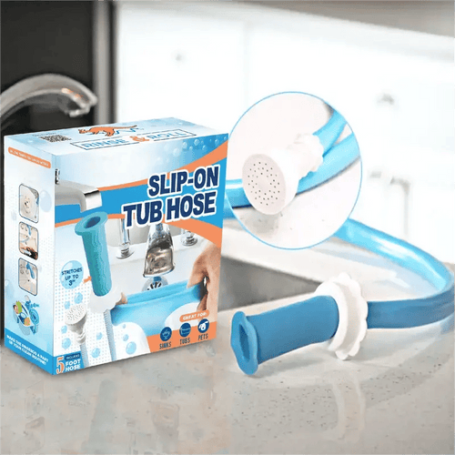 🚿 No-Tool Slip-On Tub Sprayer for Pet & Baby Bathing | 5 Ft Hose with 10" Strap