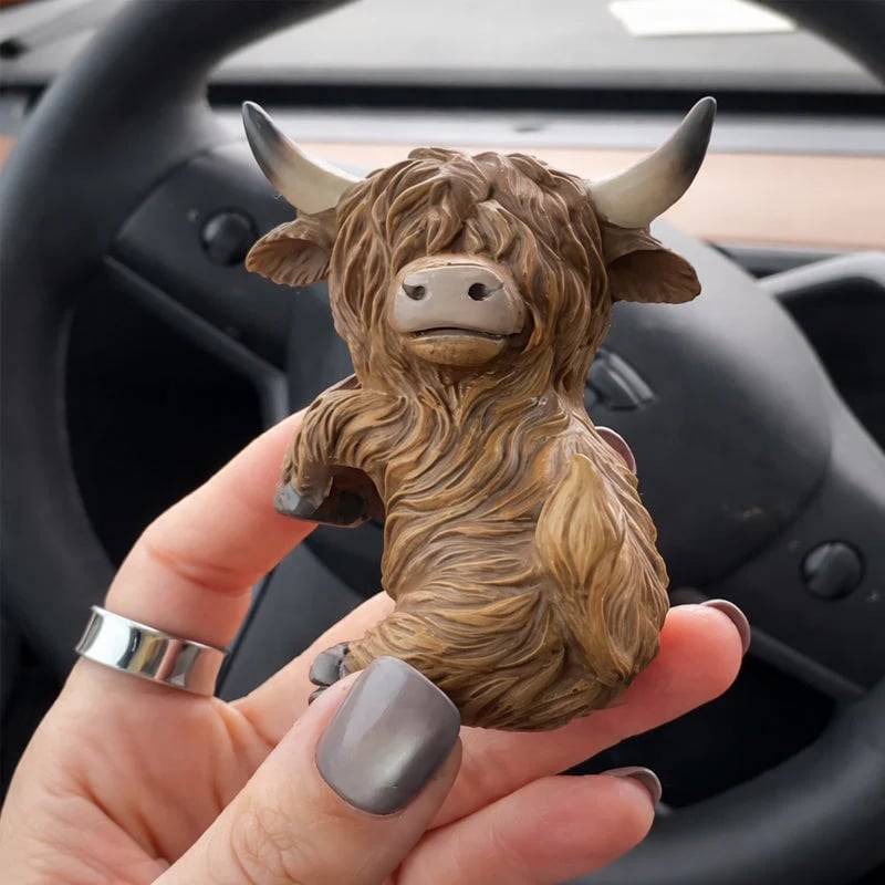 🔥Last Day 49% OFF - 🐮 Highland Cow Dashboard Decoration