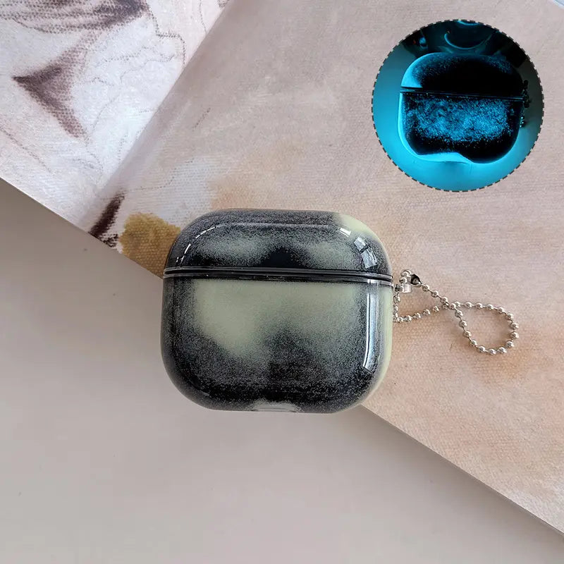 Earbuds Cover Compatible with AirPods 1/2/3, Glow-in-The-Dark Quicksand Earbud Case for AirPods 4 & Pro Series