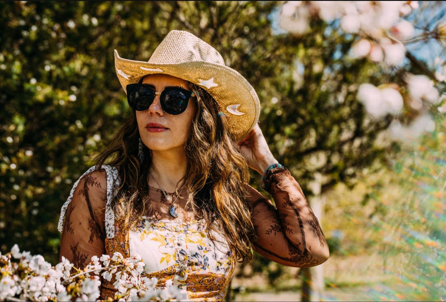 Last Day 50% OFF🔥Suncatcher Cowgirl Straw Prism Hat