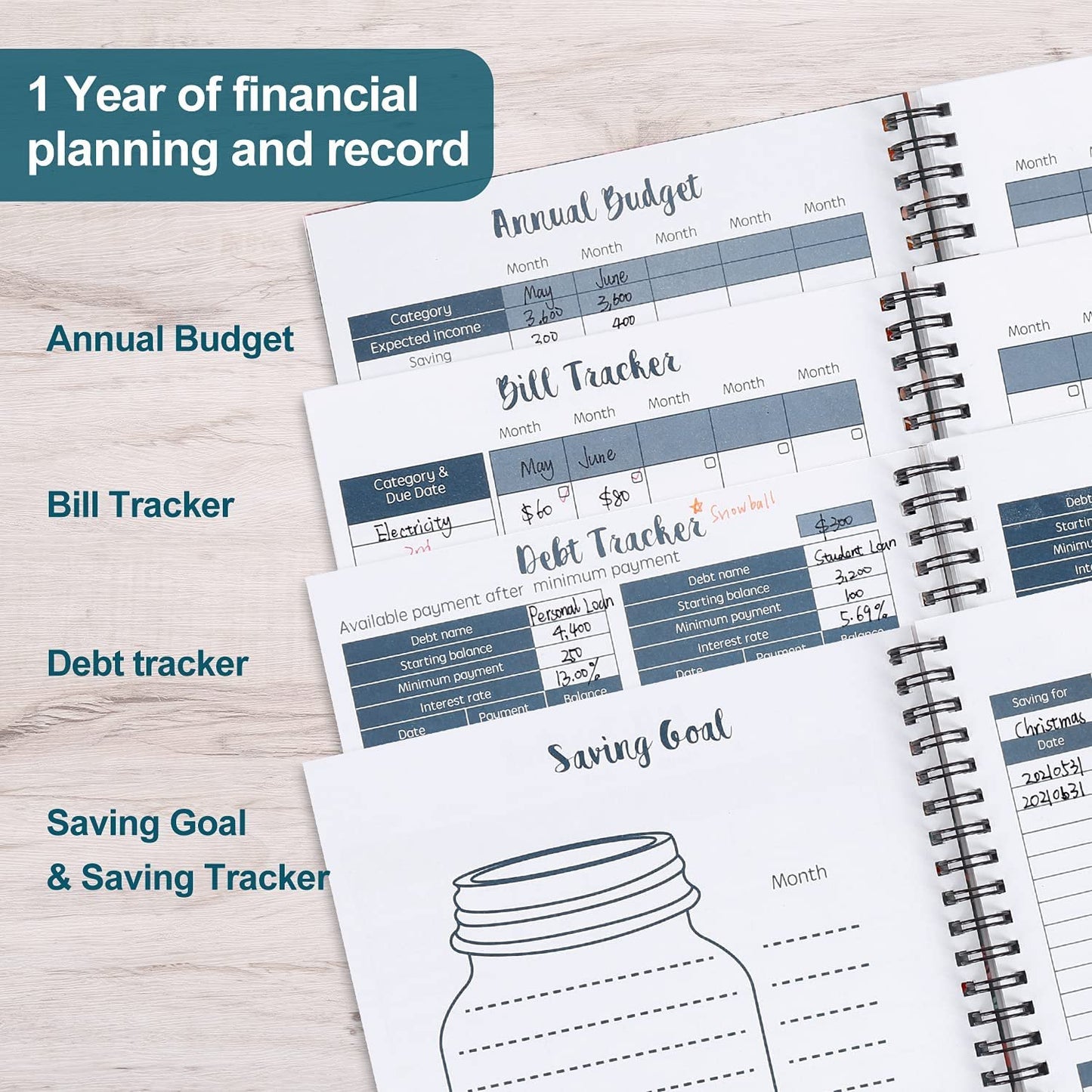 📒Soligt Monthly Budget Planner Book (Undated)