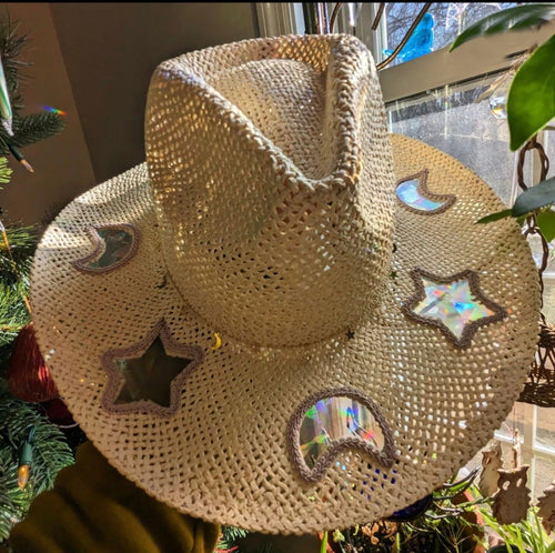 Last Day 50% OFF🔥Suncatcher Cowgirl Straw Prism Hat