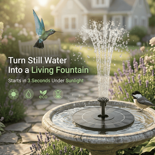 Solar Bath Fountain with 6 Nozzle