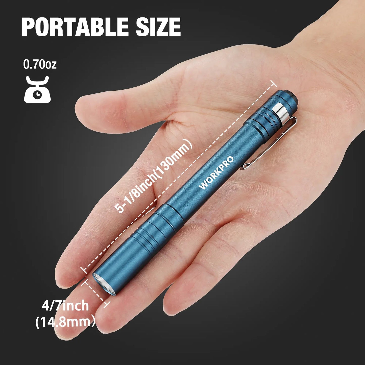 🛠️4-Pack WORKPRO LED Pen Light -Aluminum Pocket Pen Flashlight with Clip, Ultra Bright for Inspection, Emergency & Daily Use
