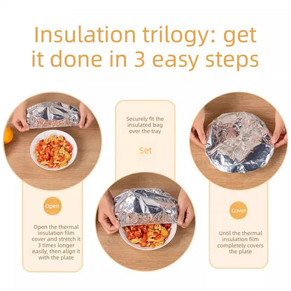 50PCS Aluminum foil heat-retaining cover for home dining tables and food containers; kitchen freshness preservation and insulation; aluminum foil