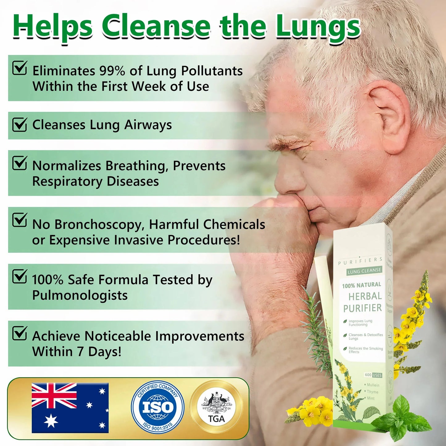 ✨ New upgraded version of Mullein Herbal Lung Purifier – 🔥 70% off today only!