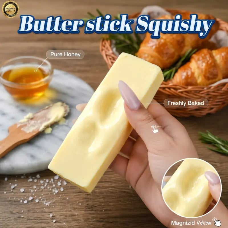 ✨New 2026 🧈2 PCS Super Soft Squishy Butter Stick Stress Toy – Funny Stress Relief Squeeze 😂