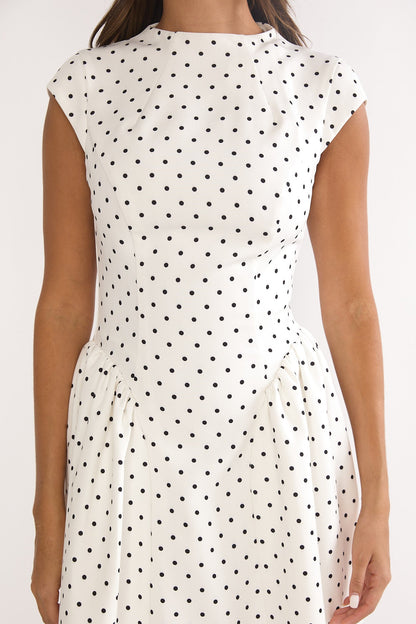 Lynnie Cap Sleeve Maxi Dress Polka Dot