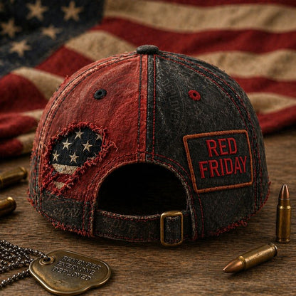 RED FRIDAY “Remember Everyone Deployed” Distressed Patriot Cap