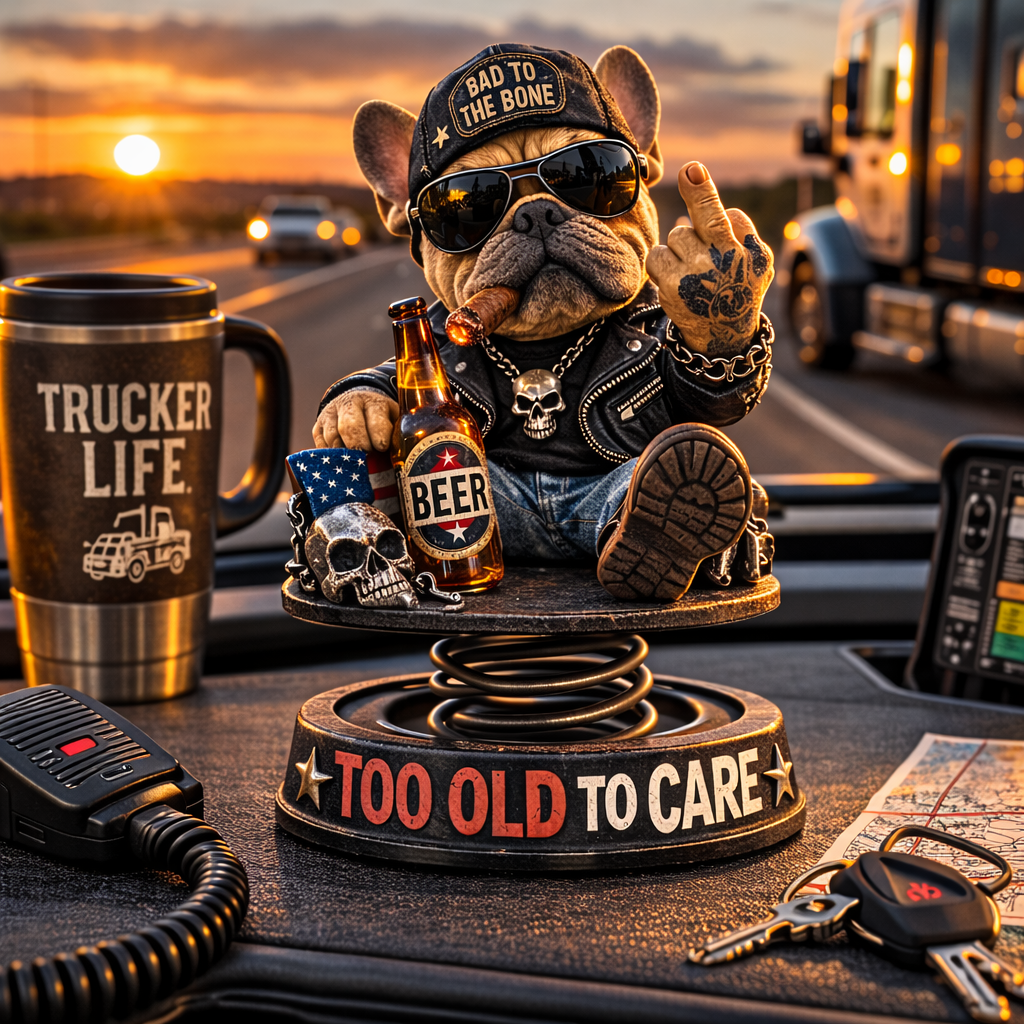 Too Old To Care Dashboard Bobblehead
