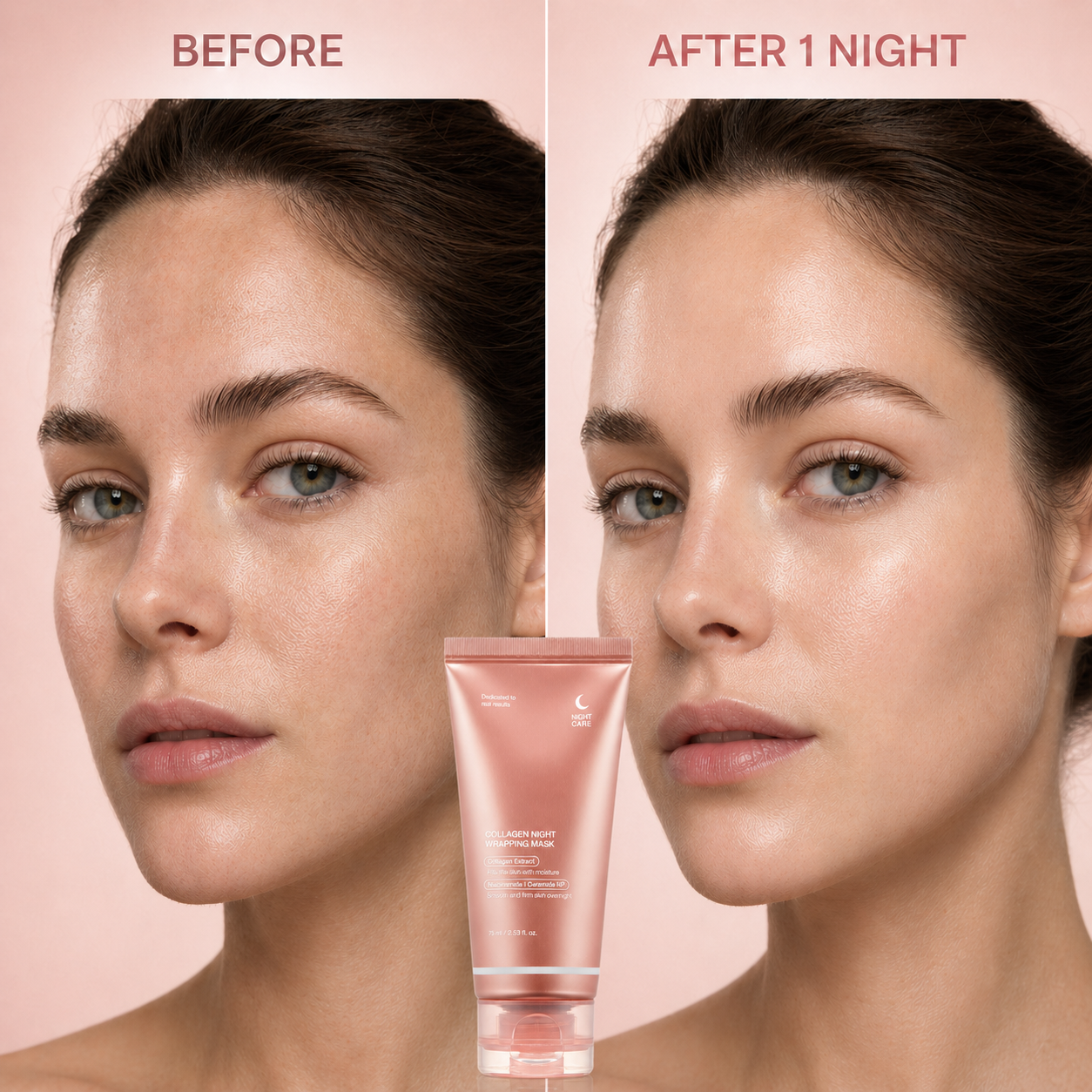 Collagen Night Wrapping Mask：Awaken Your Glow: Quick Dry Easy Peel Overnight Collagen Facial Mask