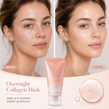 Collagen Night Wrapping Mask：Awaken Your Glow: Quick Dry Easy Peel Overnight Collagen Facial Mask