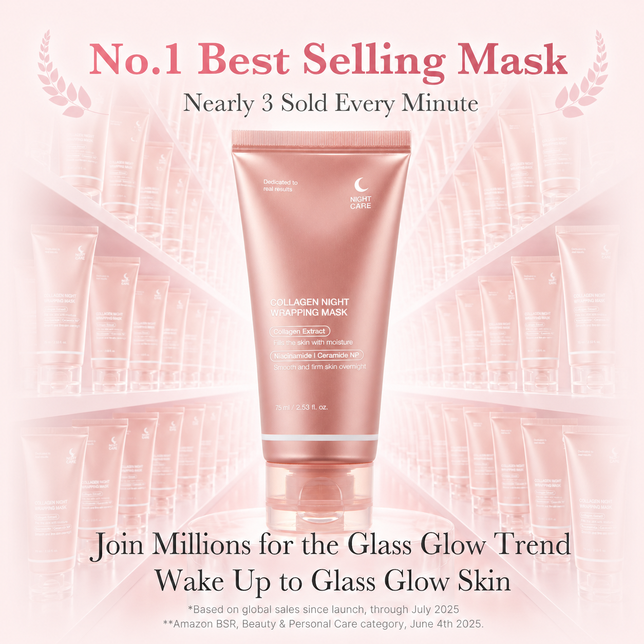 Collagen Night Wrapping Mask：Awaken Your Glow: Quick Dry Easy Peel Overnight Collagen Facial Mask