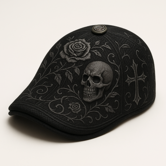 Skull & Thorn Flat Cap