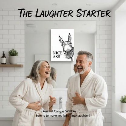 🔥🔥New Year 49% Off--Funny Bathroom Wall Art - "Nice Ass" Donkey Print(No Frame)
