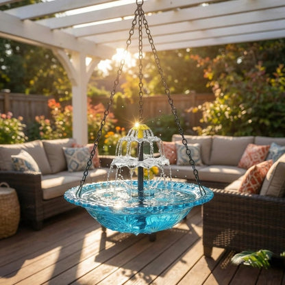 ✨2026 Spring Special Offer 49% off-🐦Solar Cascade Hanging Bird Bath Fountain