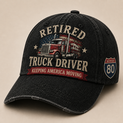 🚛Retired Truck Driver Cap – Keeping America Moving With Pride