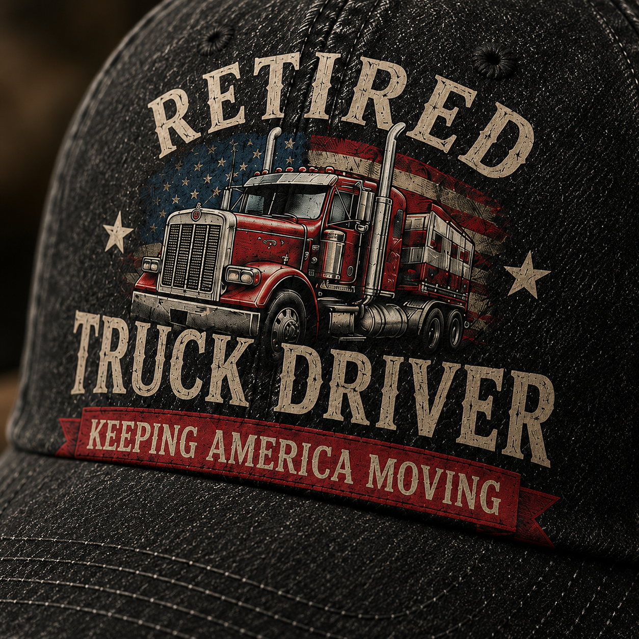 🚛Retired Truck Driver Cap – Keeping America Moving With Pride