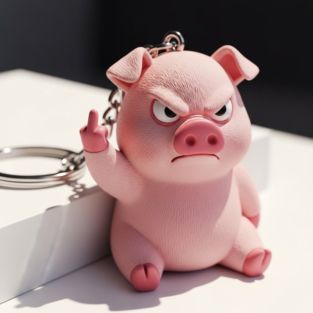 Funny Middle Finger Animal Keychain