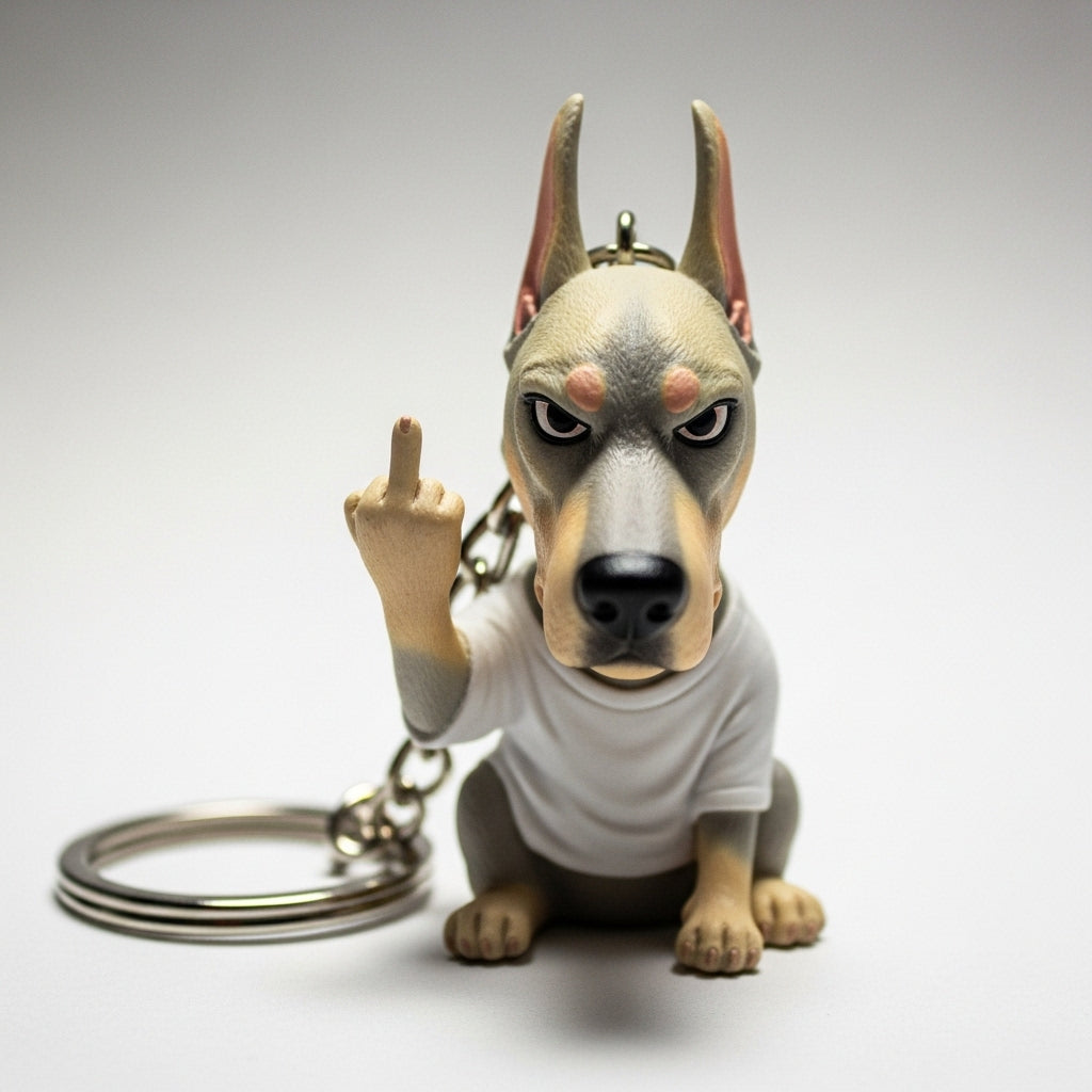 Middle Finger Pup Keychain