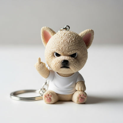 Middle Finger Pup Keychain