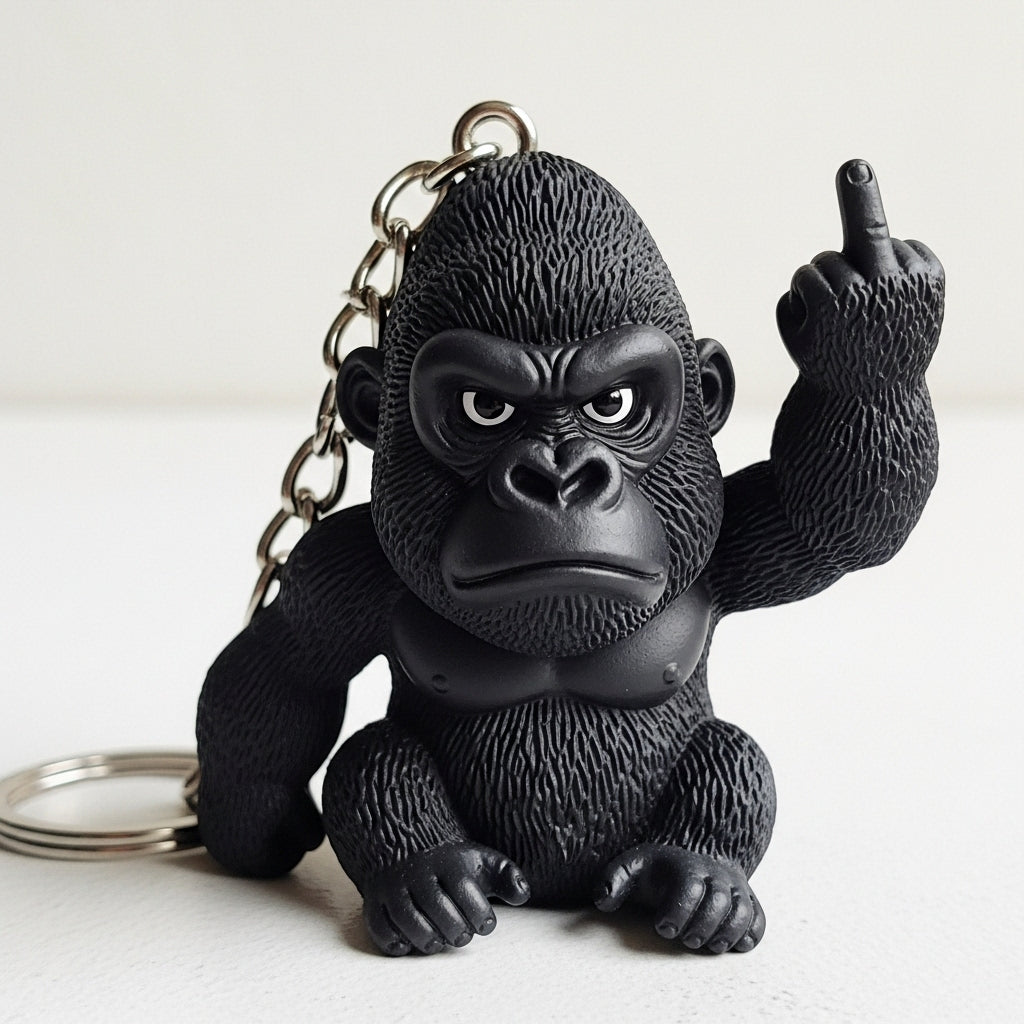 Funny Middle Finger Animal Keychain
