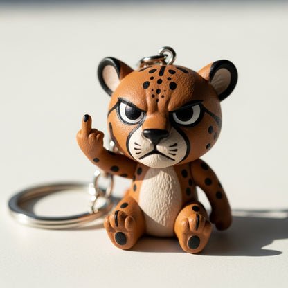 Funny Middle Finger Animal Keychain