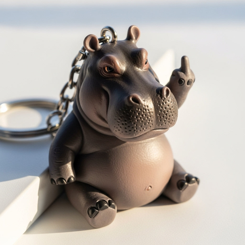 Funny Middle Finger Animal Keychain