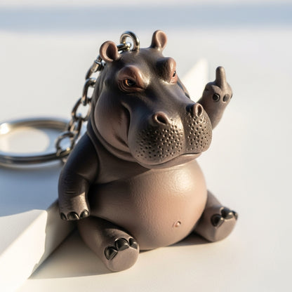 Funny Middle Finger Animal Keychain